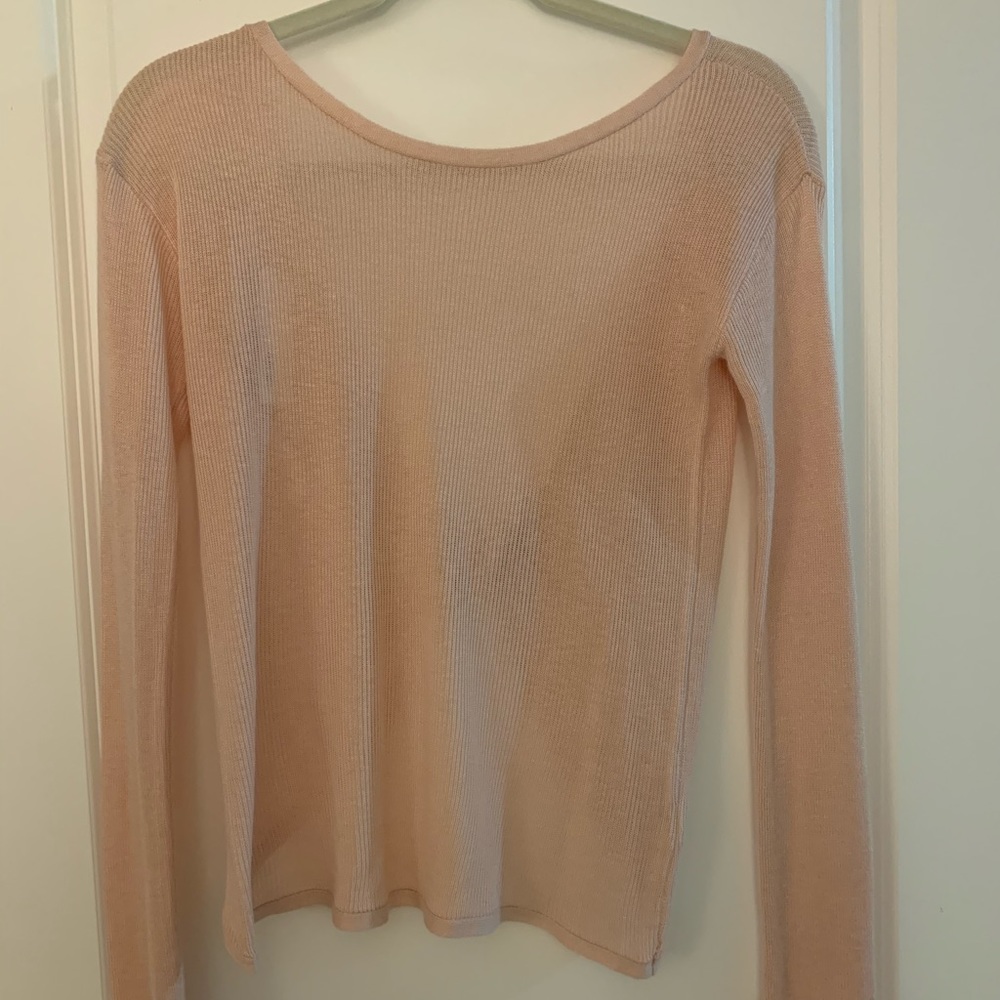 NWT Garage lt pink sweater w/ twist knot detail